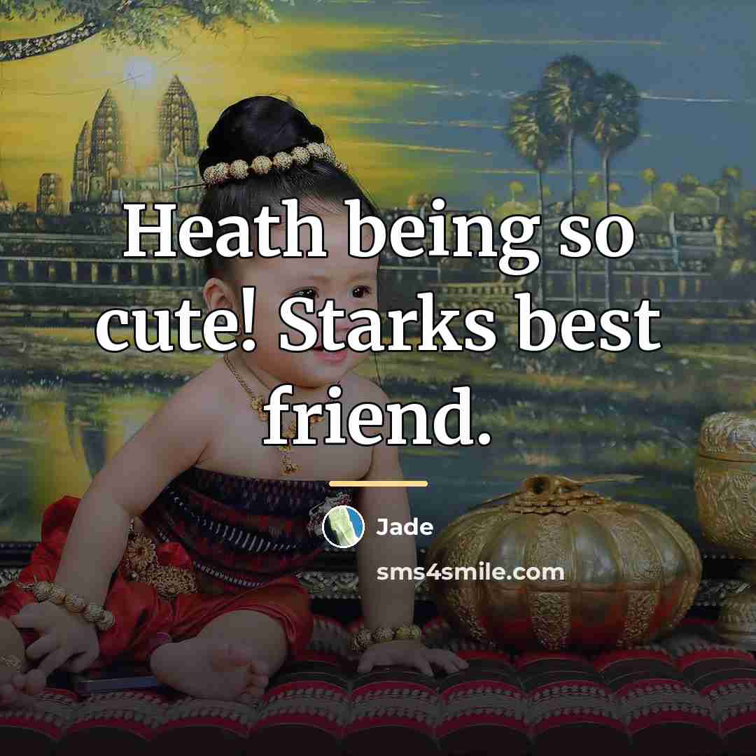 “Heath being so cute! Starks best friend.…” quote by Jade