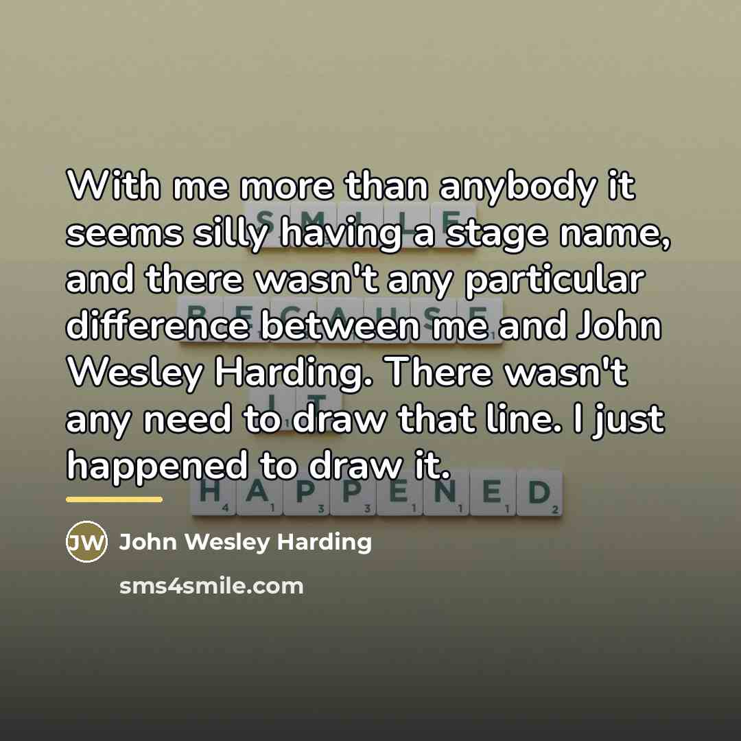 “With me more than anybody it seems silly having a…” quote by John Wesley Harding