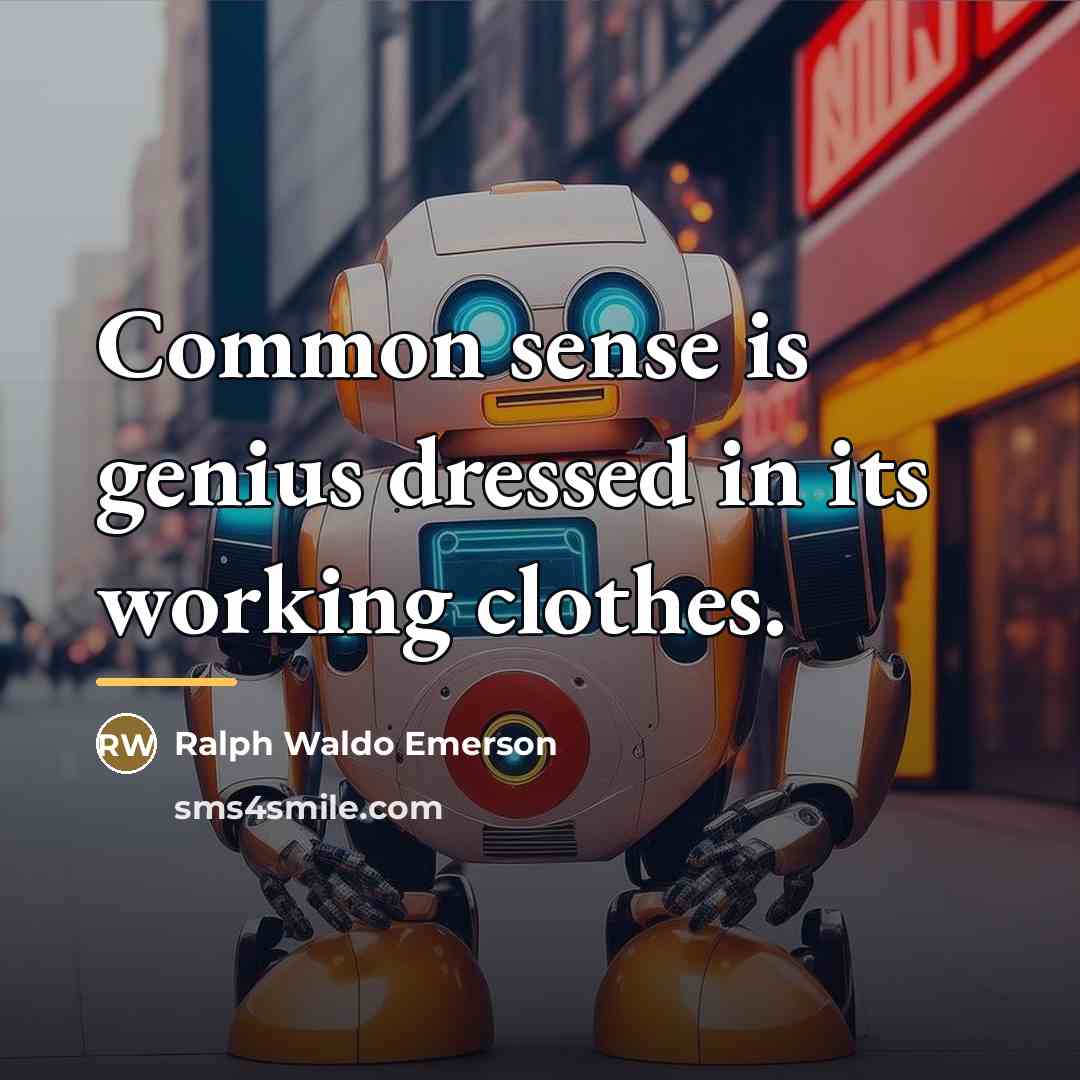 “Common sense is genius dressed in its working clothes.…” quote by Ralph Waldo Emerson