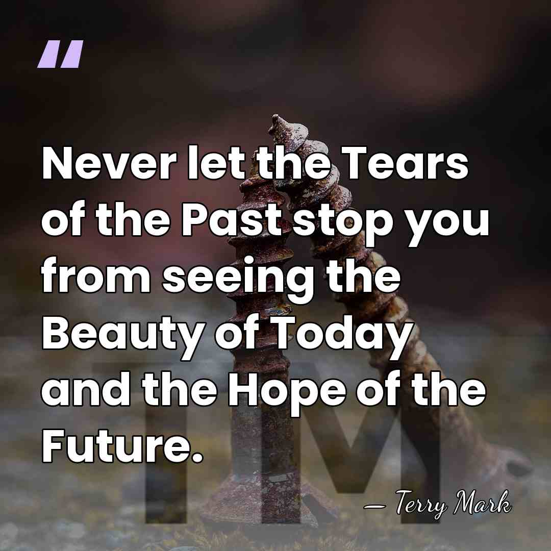 Never let the Tears of the Past stop you from seeing the&hellip; - Terry Mark