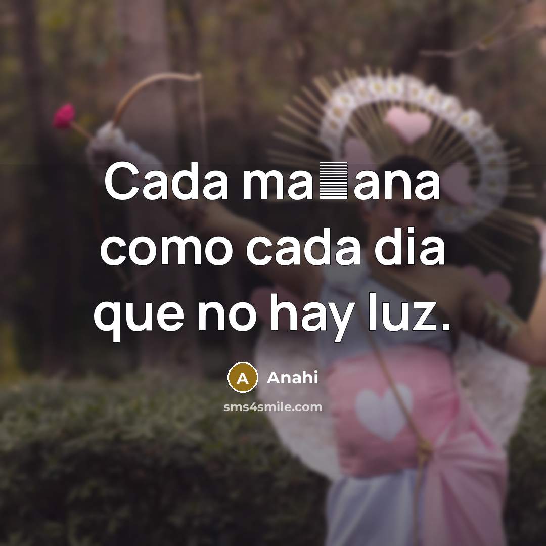 “Cada ma�ana como cada dia que no hay luz.” quote by Anahi