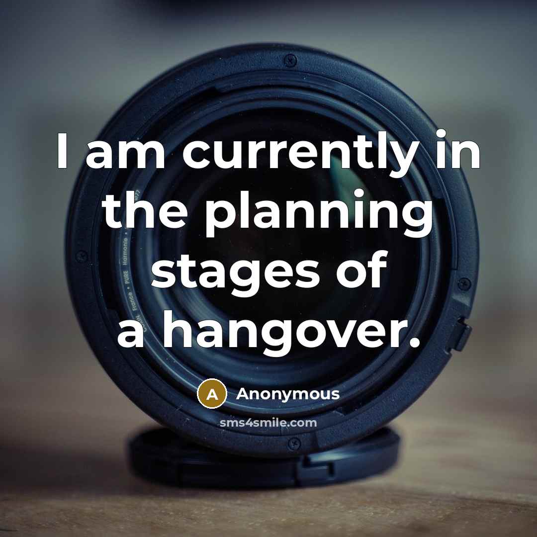 “I am currently in the planning stages of a hangover.…” quote by Anonymous