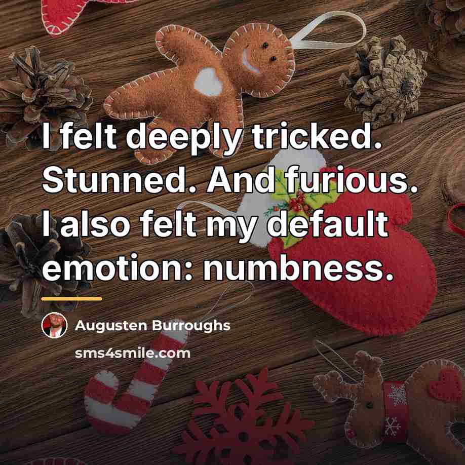 “I felt deeply tricked. Stunned. And furious. I also felt…” quote by Augusten Burroughs