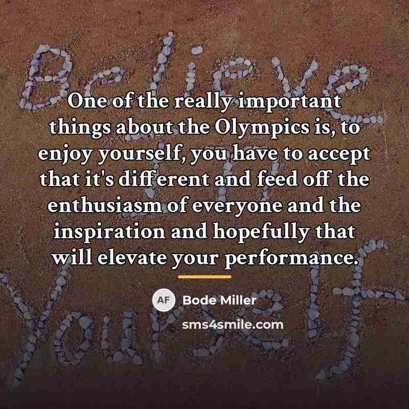 “One of the really important things about the Olympics is,…” quote by Bode Miller