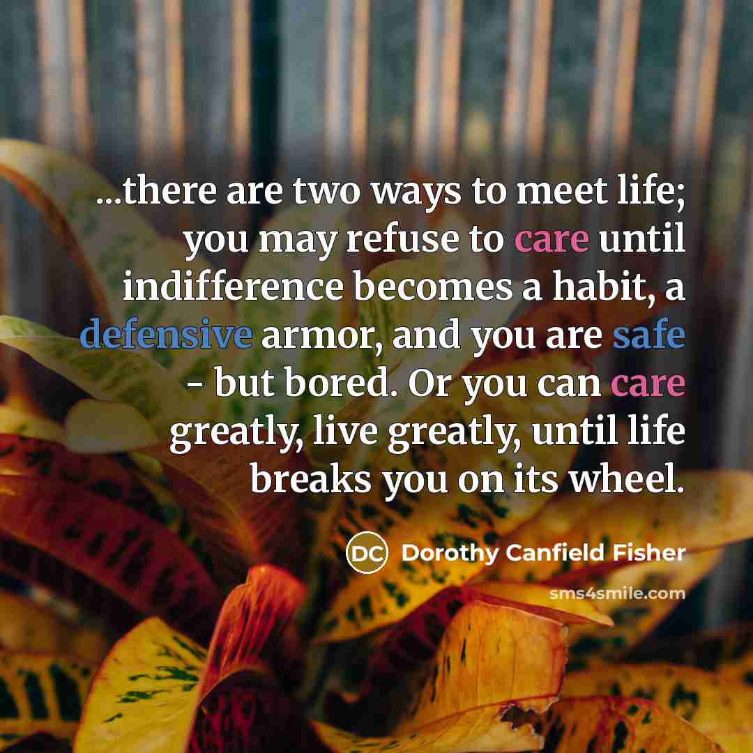 “...there are two ways to meet life; you may refuse…” quote by Dorothy Canfield Fisher