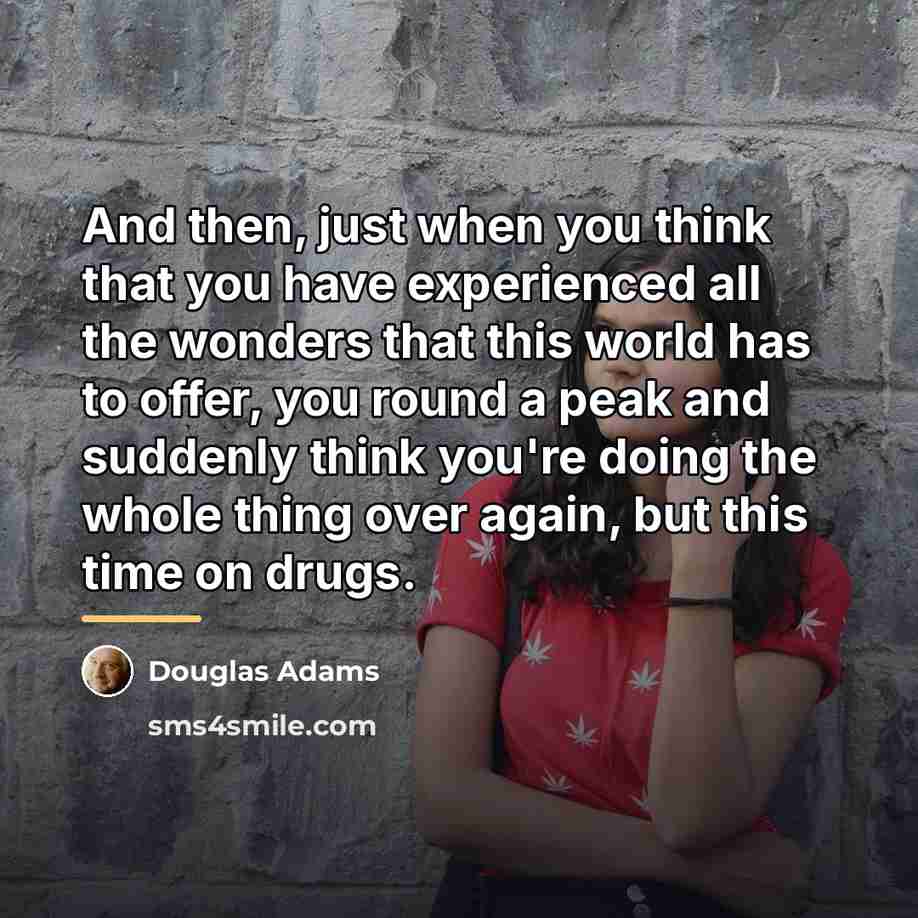 “And then, just when you think that you have experienced…” quote by Douglas Adams