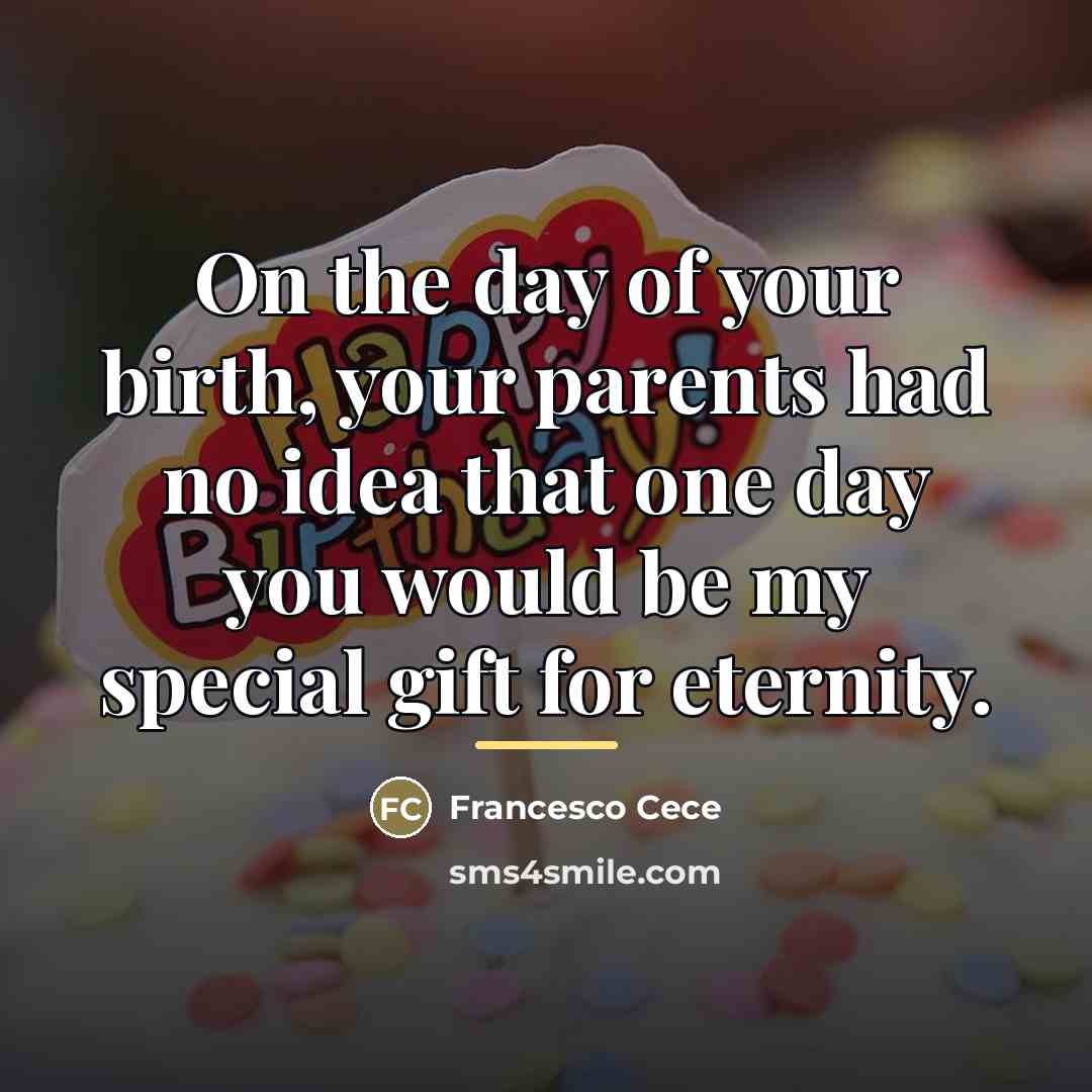 “On the day of your birth, your parents had no…” quote by Francesco Cece