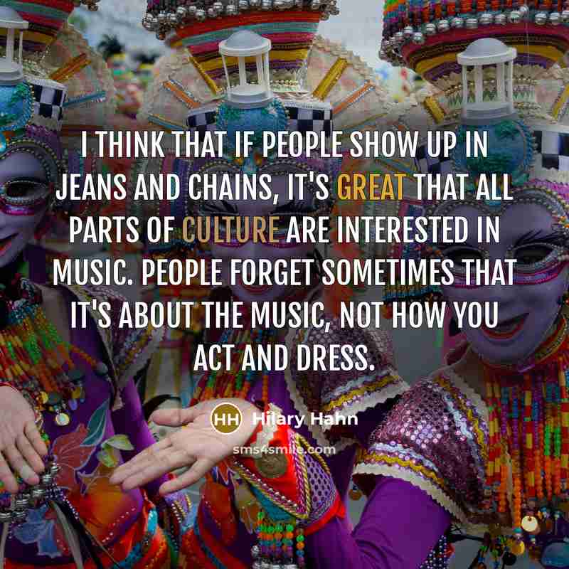 “I think that if people show up in jeans and…” quote by Hilary Hahn