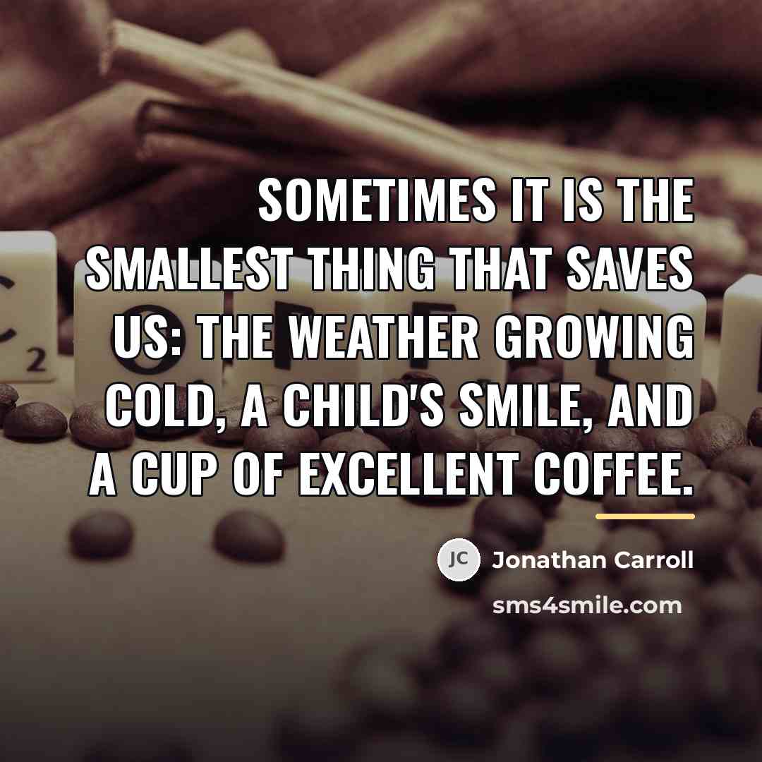 “Sometimes it is the smallest thing that saves us: the…” quote by Jonathan Carroll