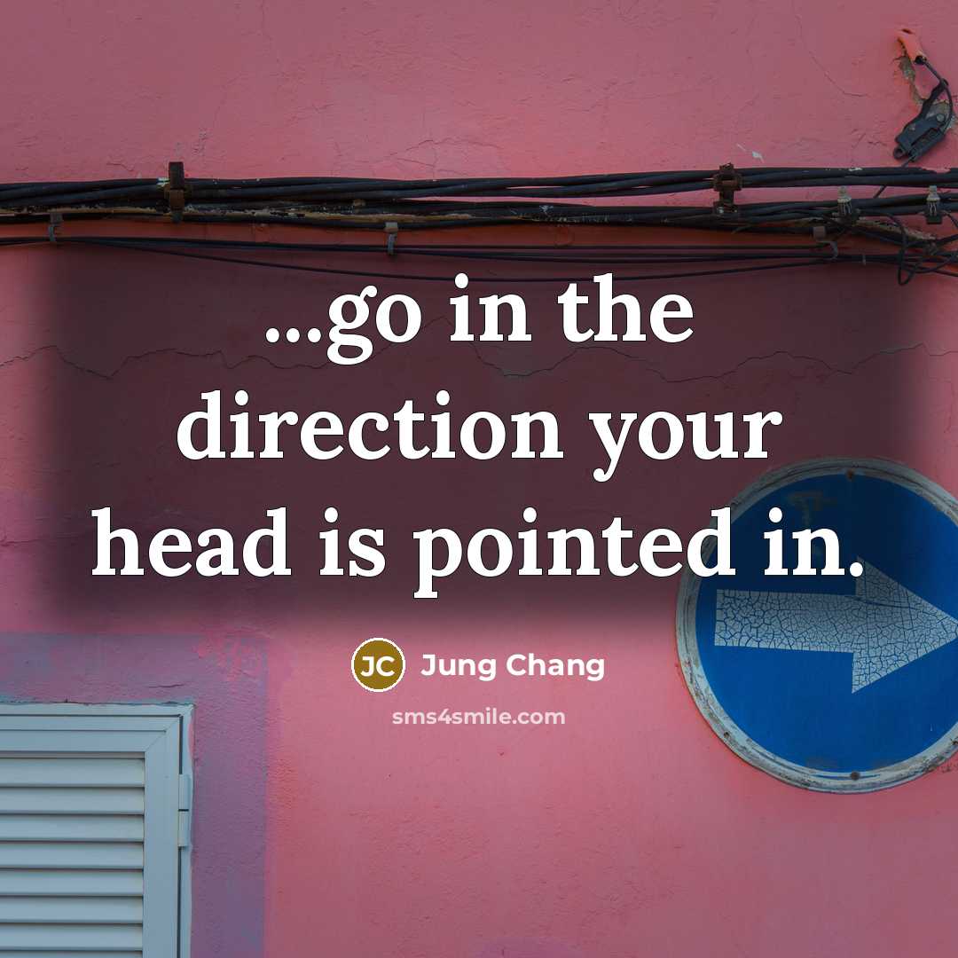 “...go in the direction your head is pointed in.…” quote by Jung Chang