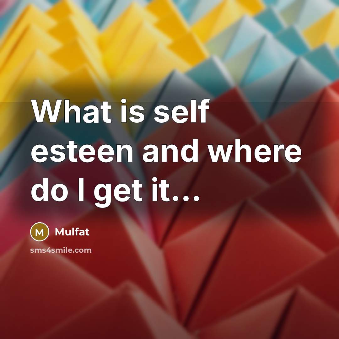“What is self esteen and where do I get it....…” quote by Mulfat