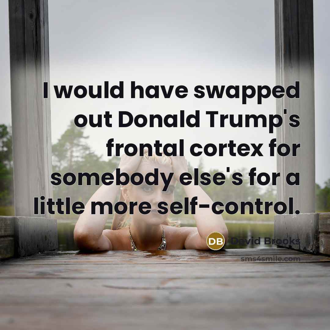 “I would have swapped out Donald Trump's frontal cortex for…” quote by David Brooks
