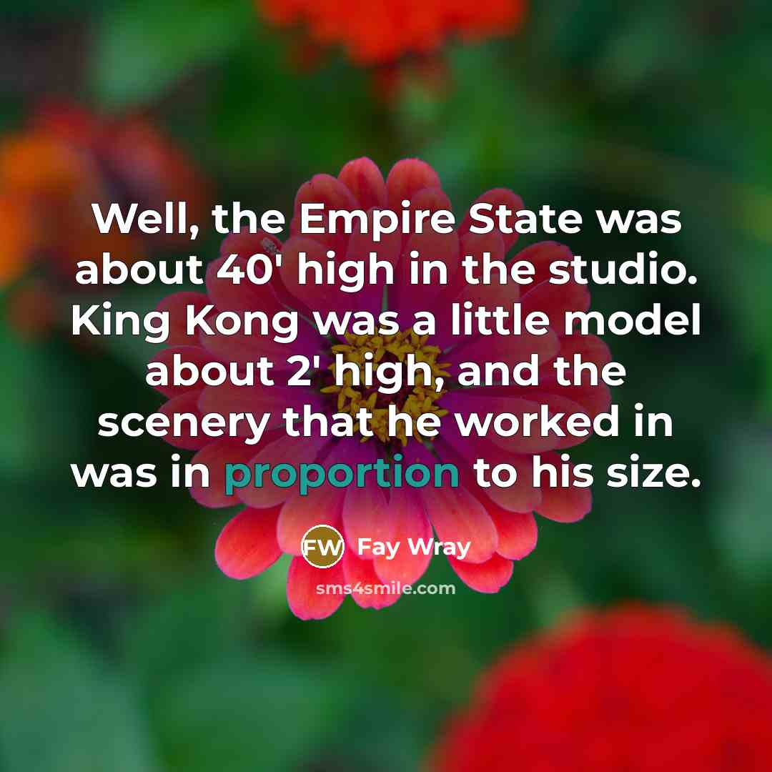 “Well, the Empire State was about 40' high in the…” quote by Fay Wray
