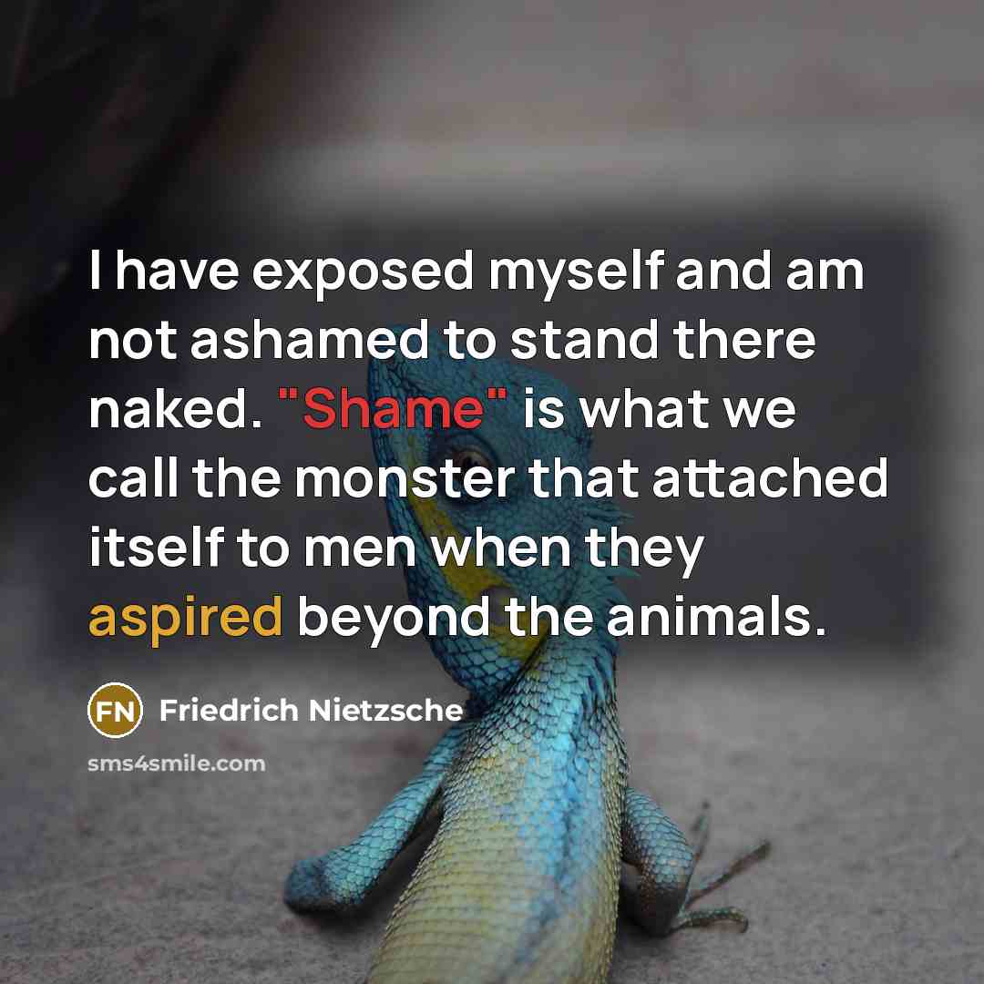 “I have exposed myself and am not ashamed to stand…” quote by Friedrich Nietzsche