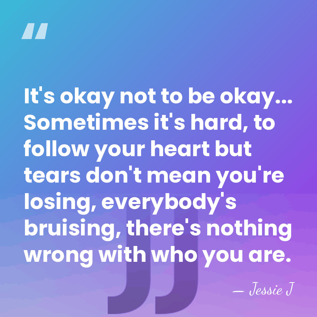 It's okay not to be okay... Sometimes it's hard, to follow your&hellip; - Jessie J