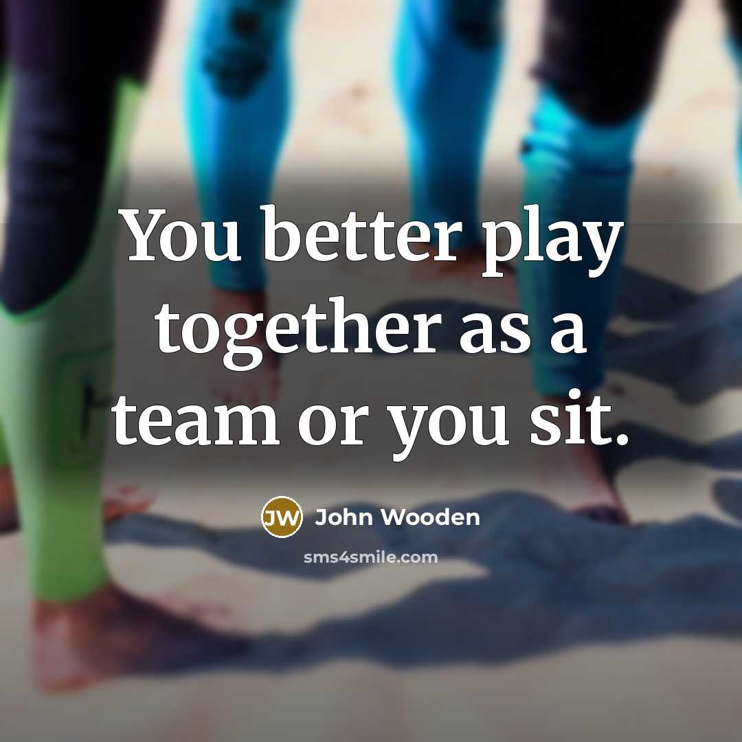 “You better play together as a team or you sit.…” quote by John Wooden