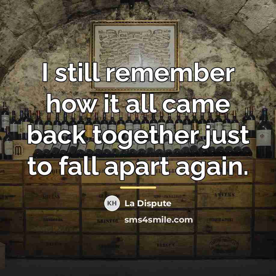 “I still remember how it all came back together just…” quote by La Dispute
