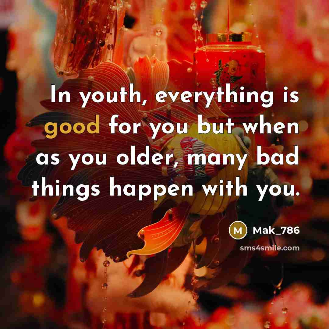 “In youth, everything is good for you but when as…” quote by Mak_786