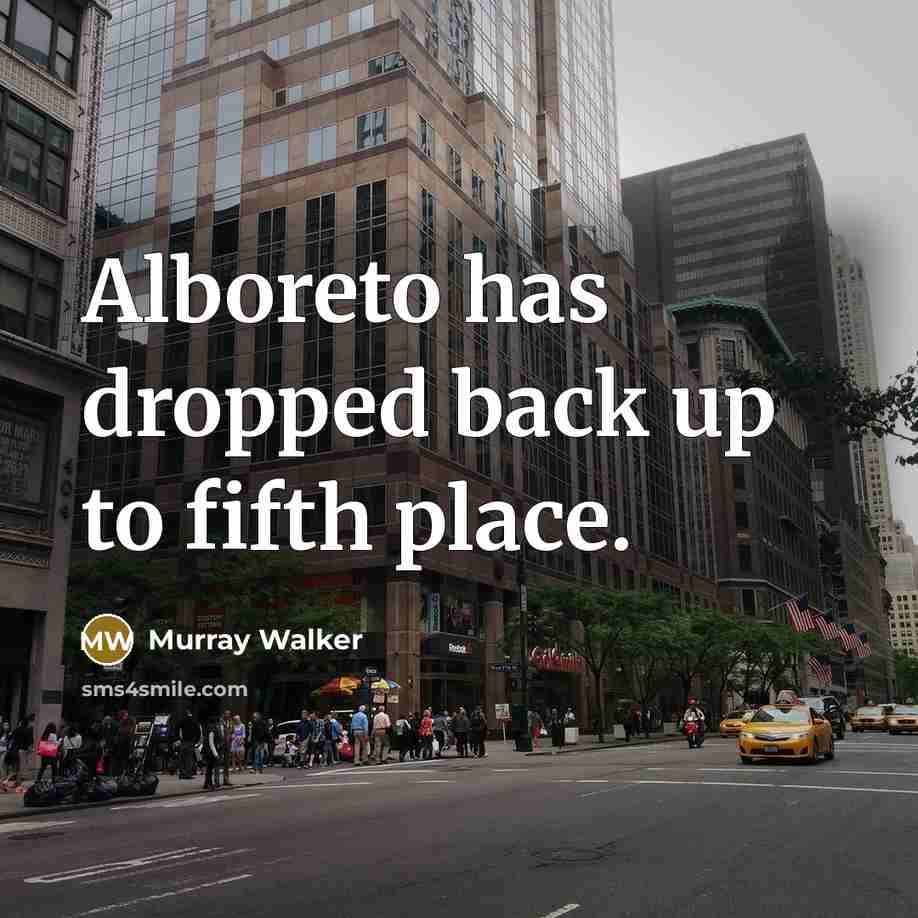 “Alboreto has dropped back up to fifth place.” quote by Murray Walker