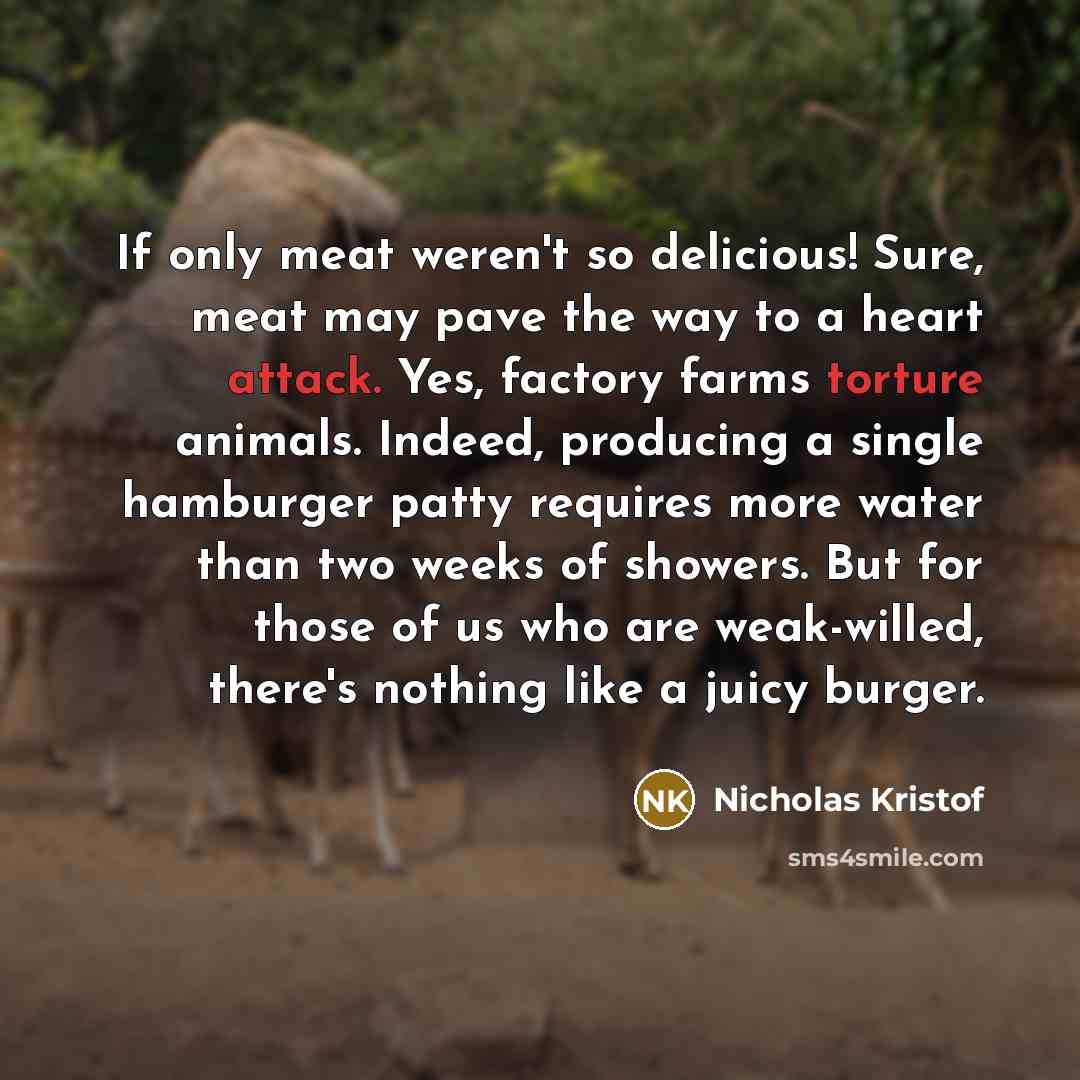 “If only meat weren't so delicious! Sure, meat may pave…” quote by Nicholas Kristof