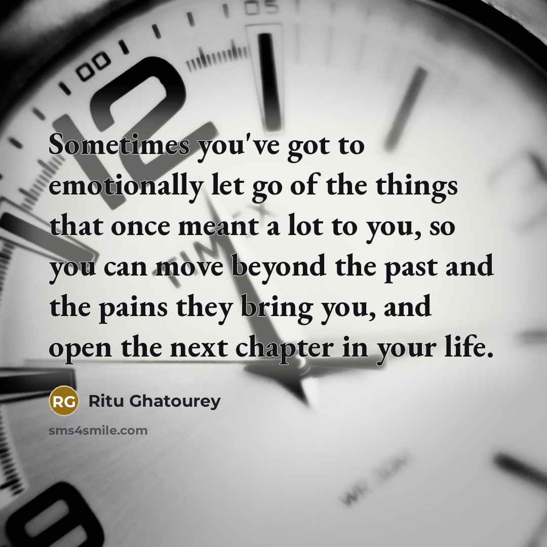 “Sometimes you've got to emotionally let go of the things…” quote by Ritu Ghatourey