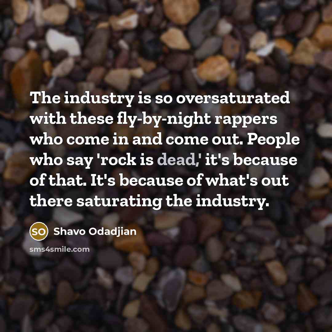 “The industry is so oversaturated with these fly-by-night rappers who…” quote by Shavo Odadjian