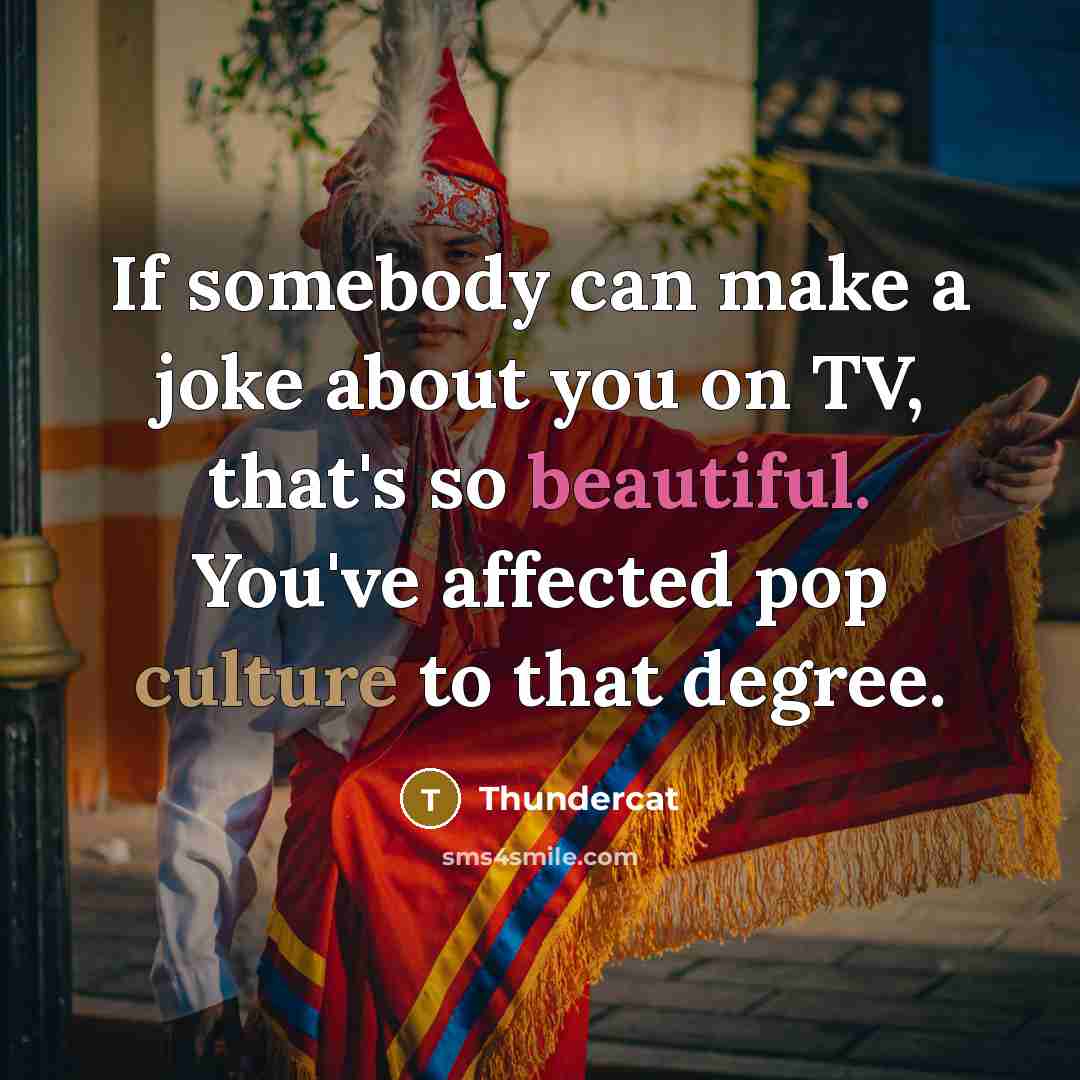 “If somebody can make a joke about you on TV,…” quote by Thundercat