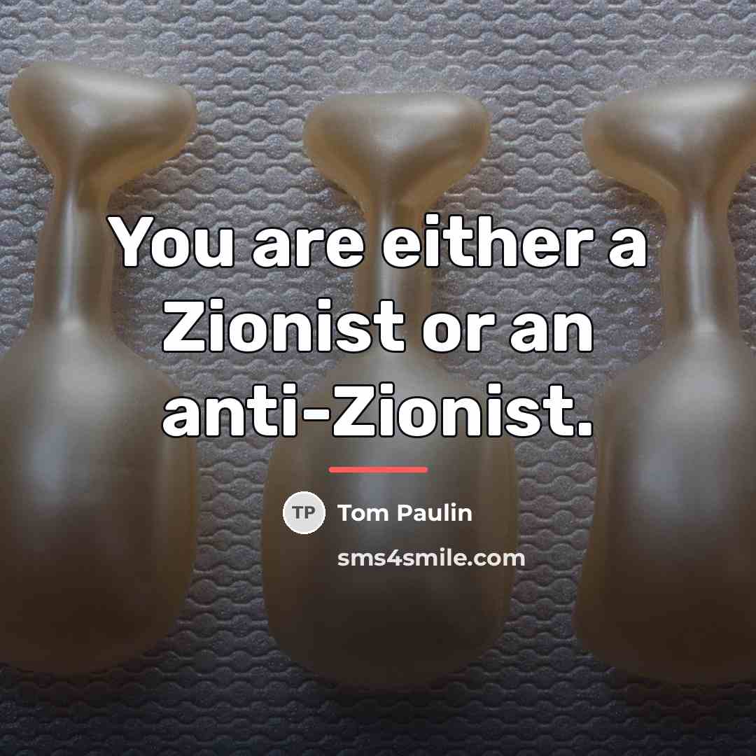“You are either a Zionist or an anti-Zionist.…” quote by Tom Paulin