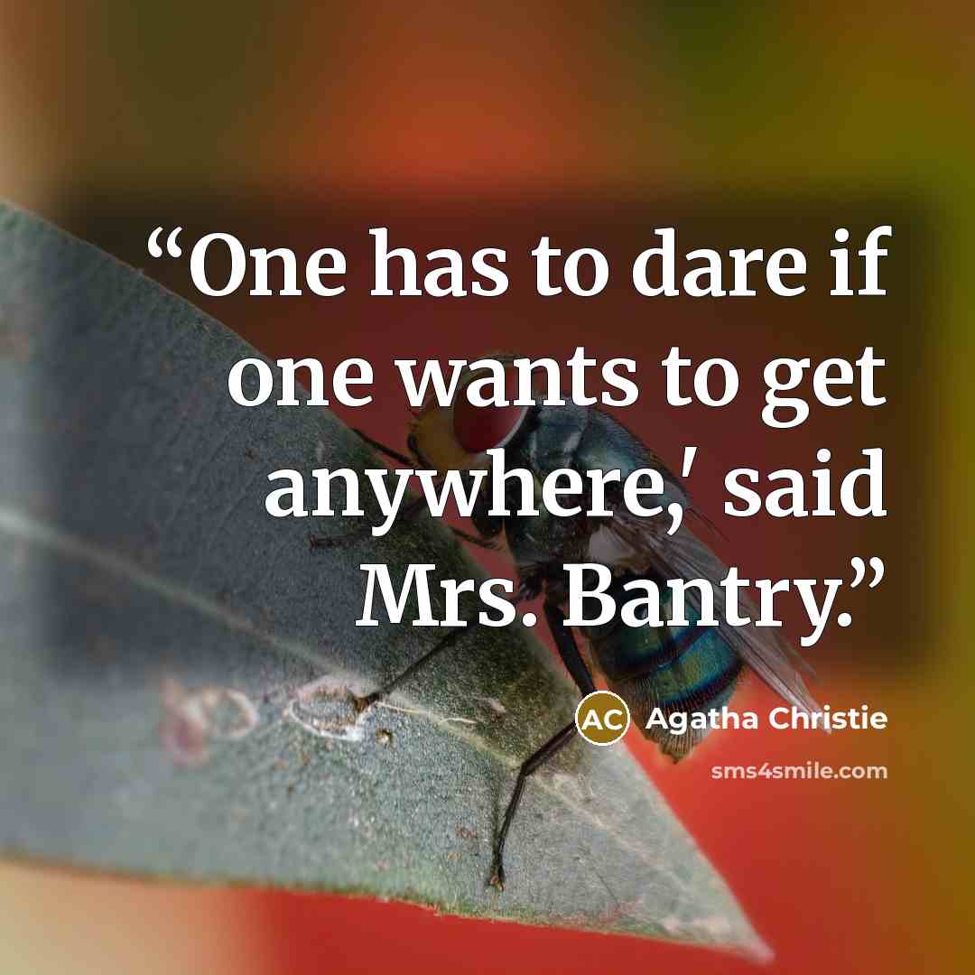 “One has to dare if one wants to get anywhere,' said Mrs. Bantry.” quote by Agatha Christie