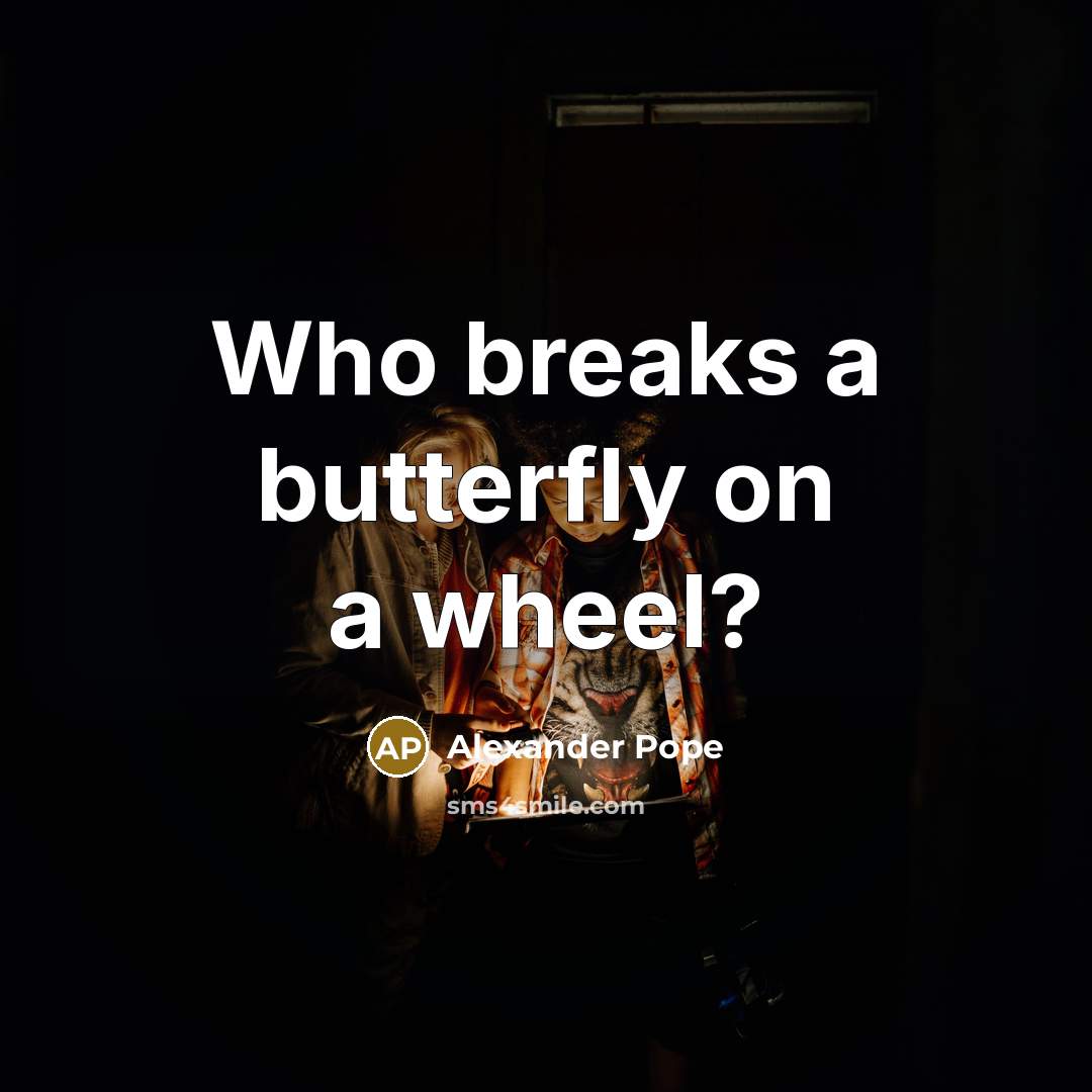 “Who breaks a butterfly on a wheel?…” quote by Alexander Pope