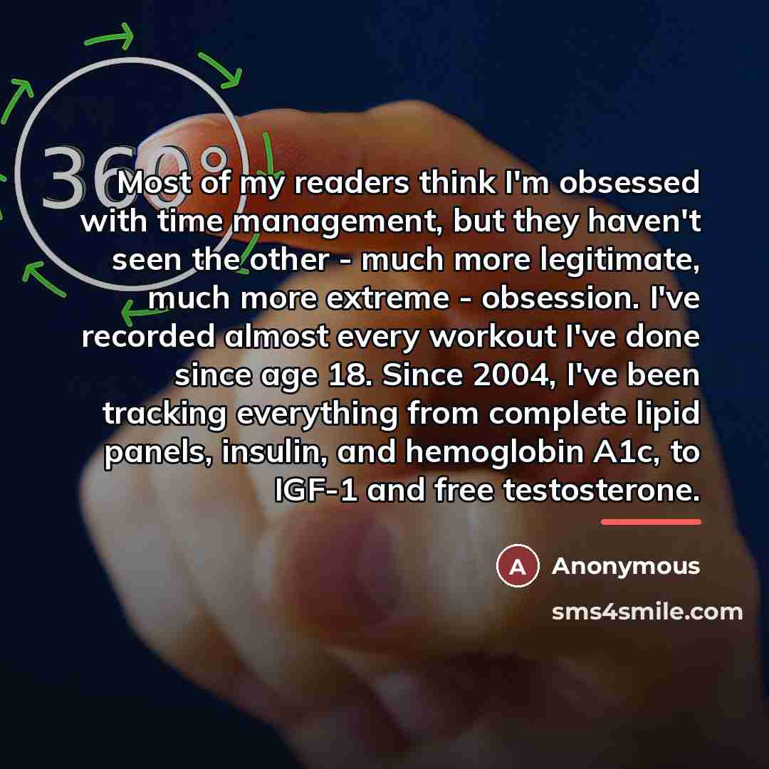 “Most of my readers think I'm obsessed with time management,…” quote by Anonymous
