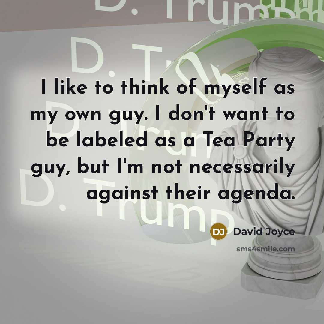 “I like to think of myself as my own guy.…” quote by David Joyce