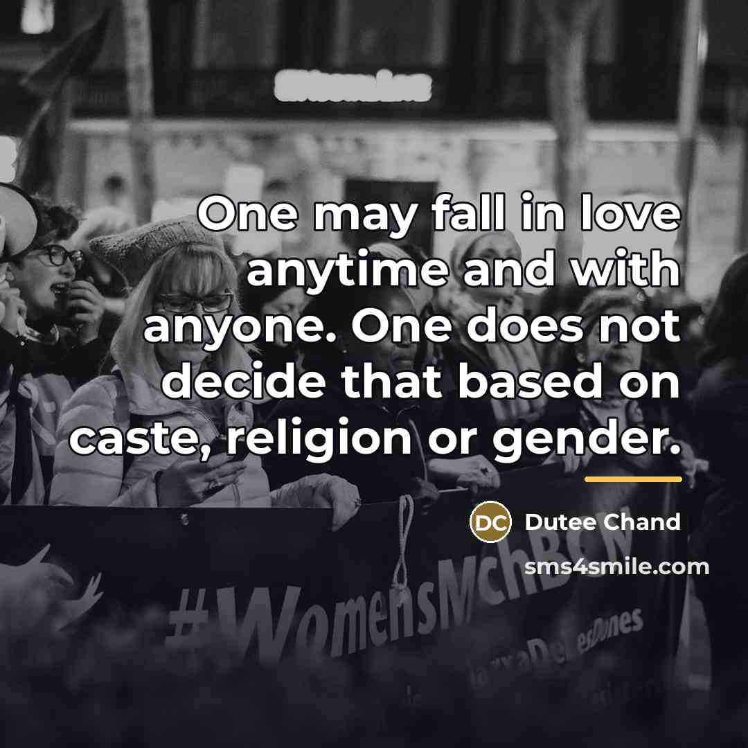 “One may fall in love anytime and with anyone. One…” quote by Dutee Chand