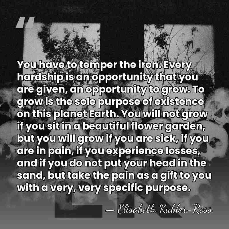 You have to temper the iron. Every hardship is an opportunity that&hellip; - Elisabeth Kubler-Ross