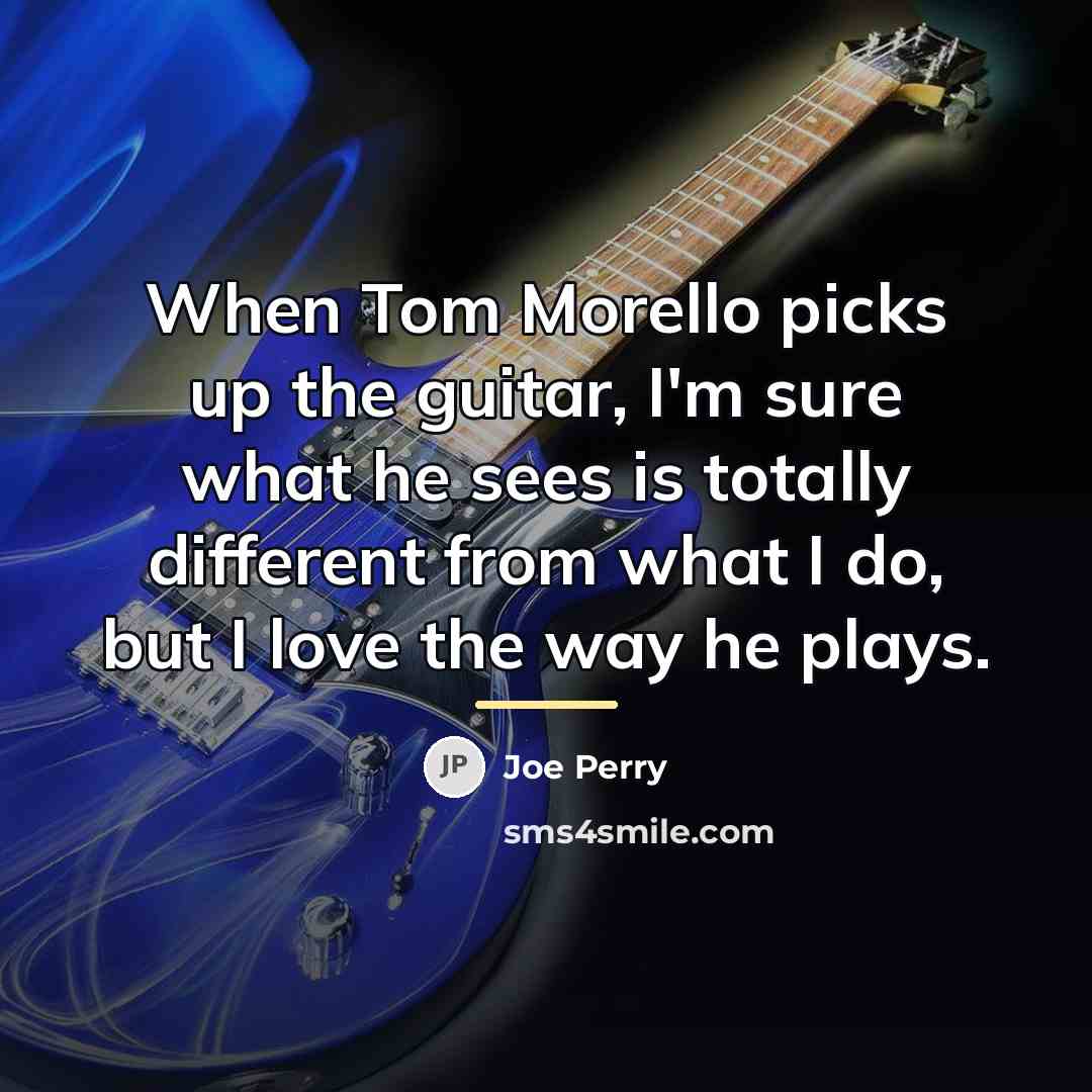“When Tom Morello picks up the guitar, I'm sure what…” quote by Joe Perry