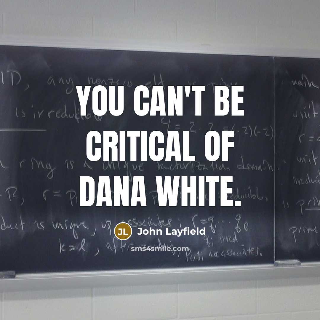 “You can't be critical of Dana White.…” quote by John Layfield