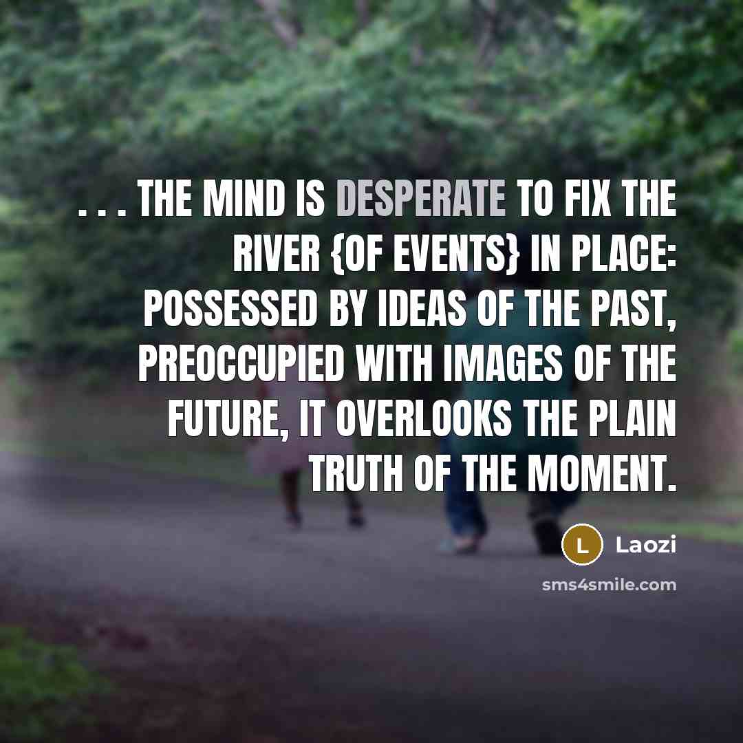 “. . . the mind is desperate to fix the…” quote by Laozi