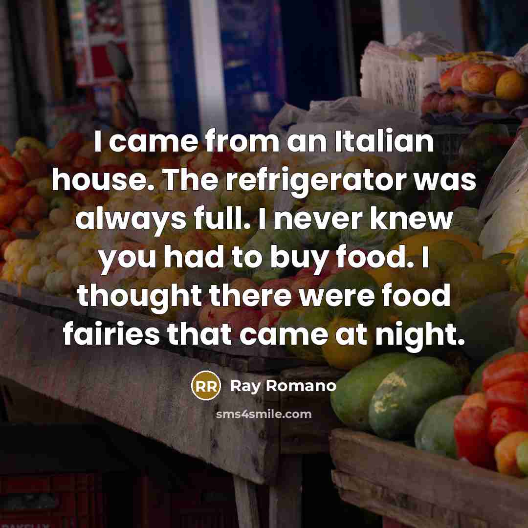 “I came from an Italian house. The refrigerator was always…” quote by Ray Romano