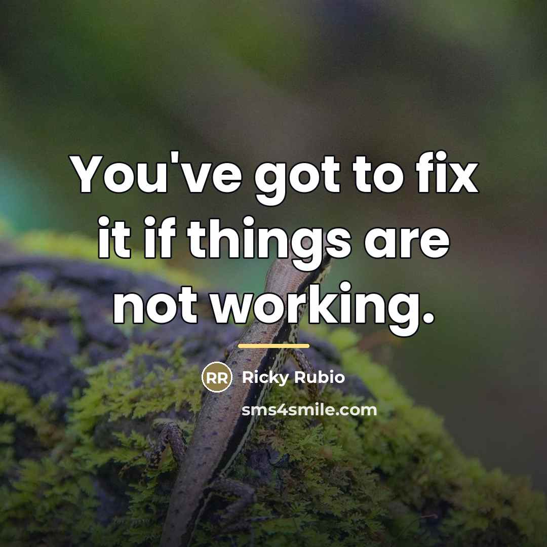 “You've got to fix it if things are not working.…” quote by Ricky Rubio