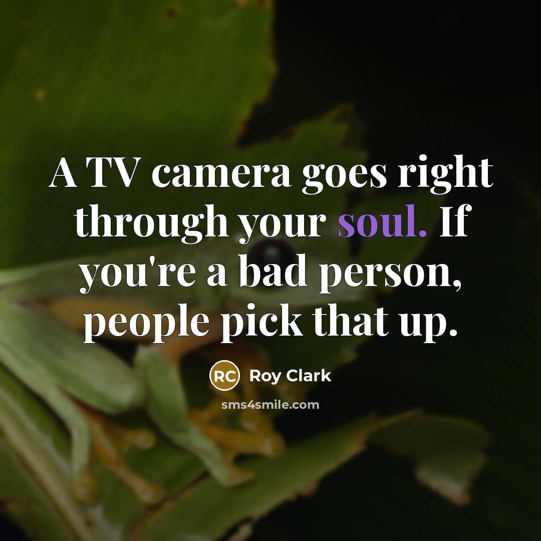 “A TV camera goes right through your soul. If you're…” quote by Roy Clark