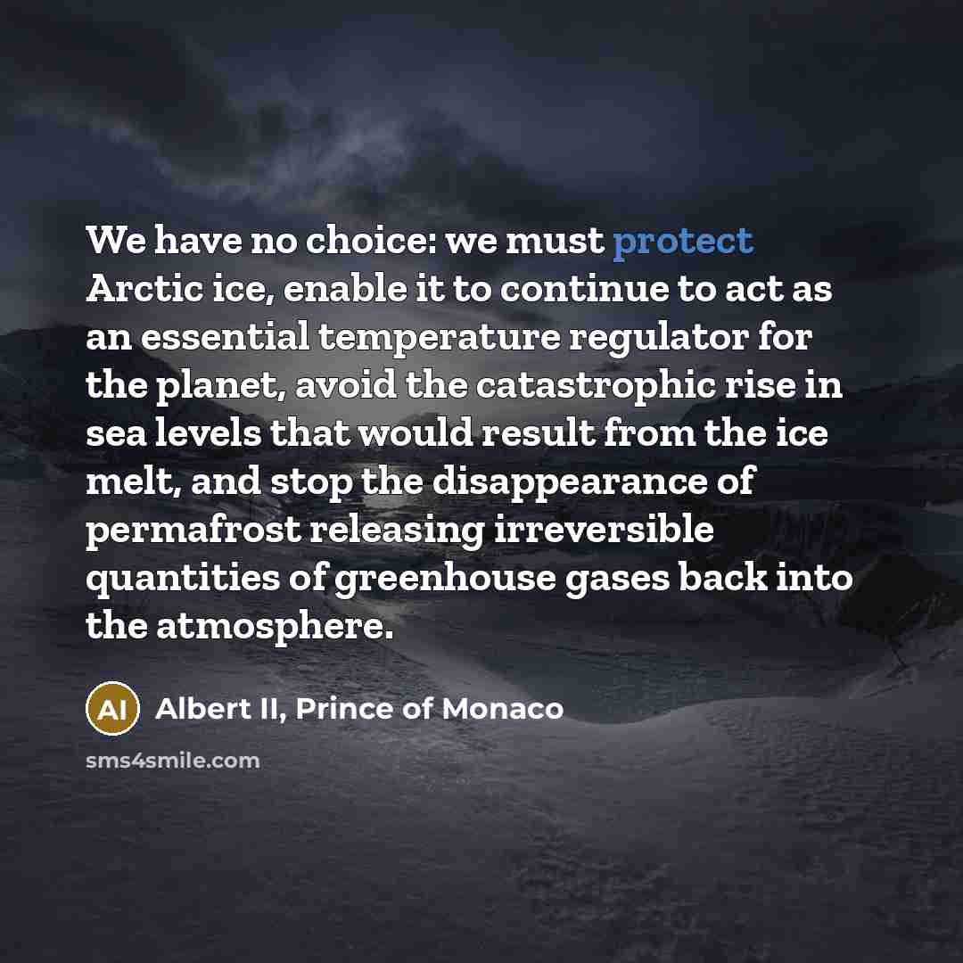 “We have no choice: we must protect Arctic ice, enable…” quote by Albert II, Prince of Monaco