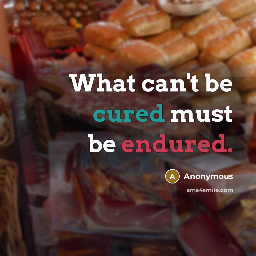 “What can't be cured must be endured.” quote by Anonymous