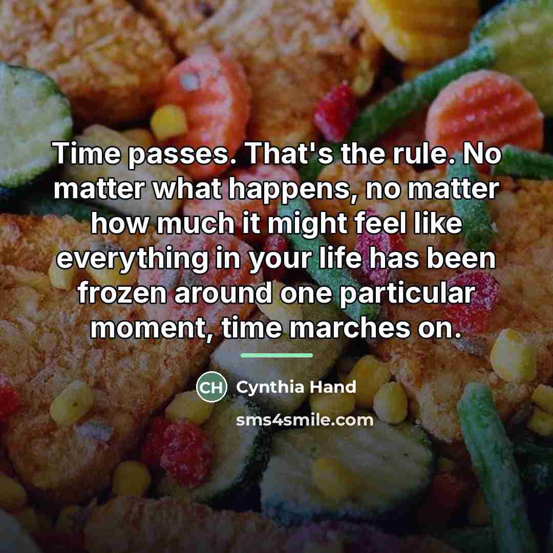 “Time passes. That's the rule. No matter what happens, no…” quote by Cynthia Hand