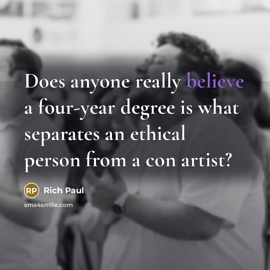“Does anyone really believe a four-year degree is what separates…” quote by Rich Paul