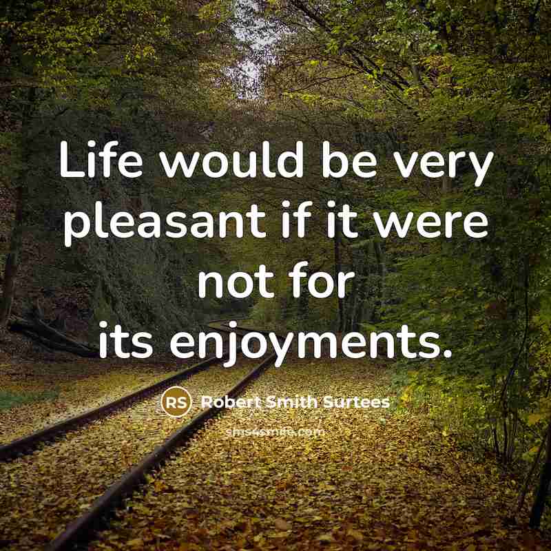 “Life would be very pleasant if it were not for…” quote by Robert Smith Surtees