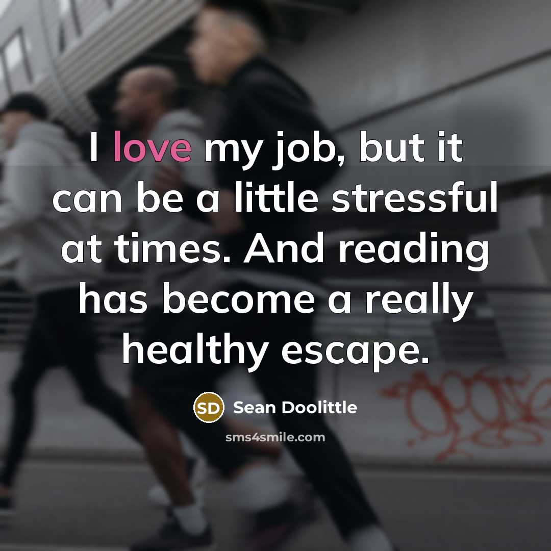 “I love my job, but it can be a little…” quote by Sean Doolittle
