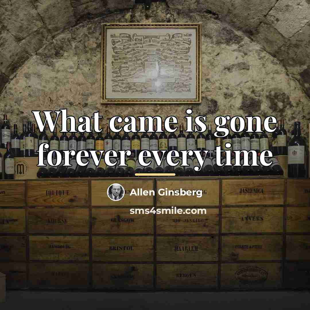 “What came is gone forever every time…” quote by Allen Ginsberg