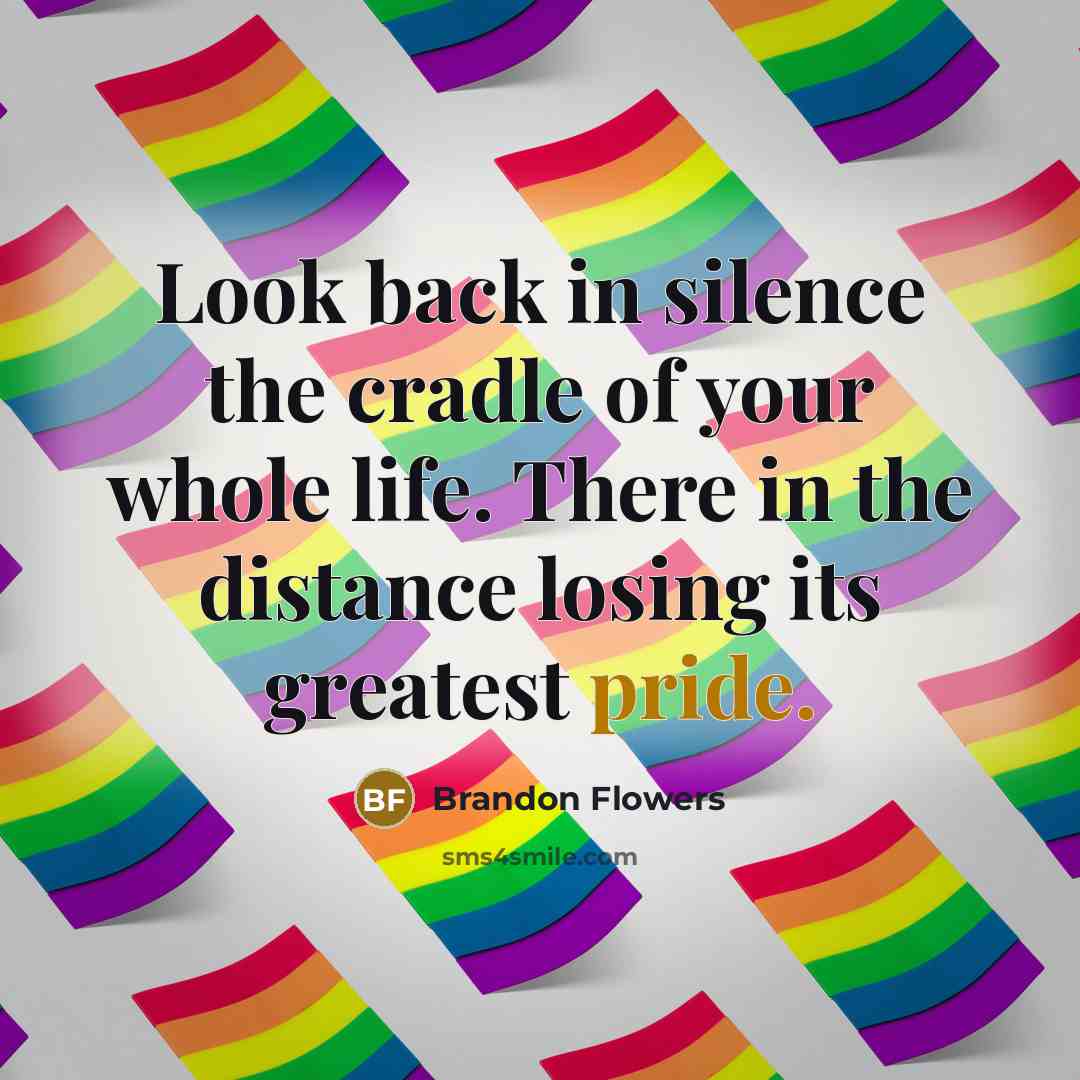 “Look back in silence the cradle of your whole life.…” quote by Brandon Flowers