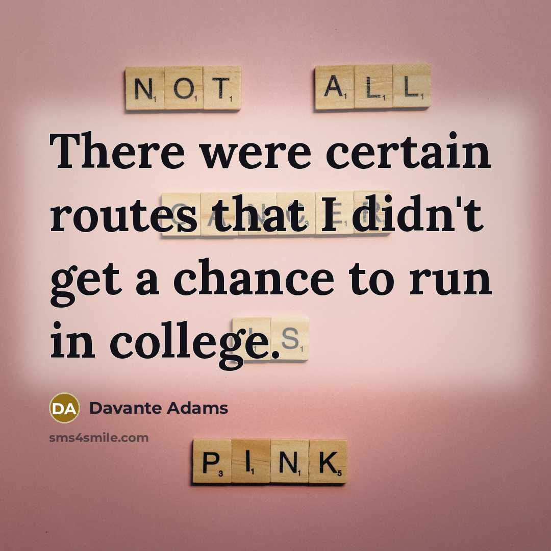“There were certain routes that I didn't get a chance…” quote by Davante Adams