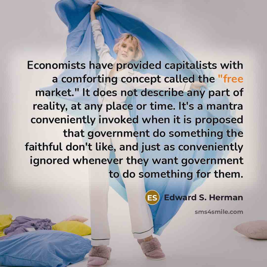 “Economists have provided capitalists with a comforting concept called the…” quote by Edward S. Herman